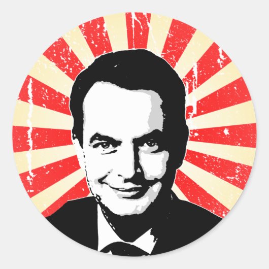 Jose Zapatero Ronde Sticker (Voorkant)