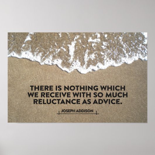 Joseph Addison Inspirerend quote "Advies" Poster (Voorkant)
