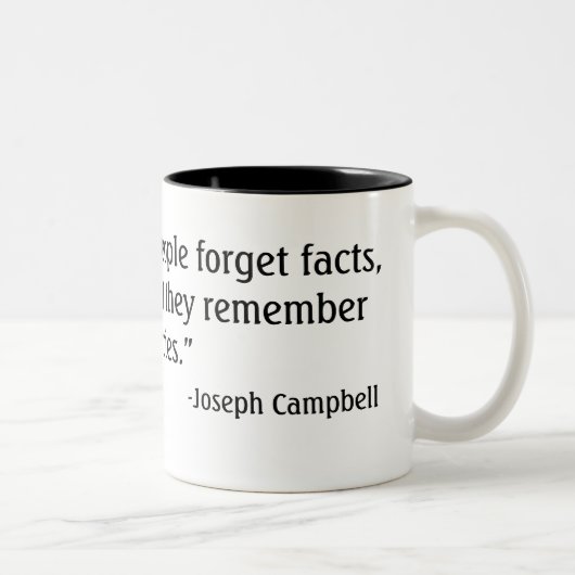 Joseph Campbell Quote Tweekleurige Koffiemok (Rechts)