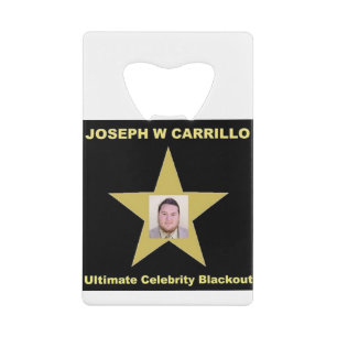 Joseph Carrillo - Ultimate Celebrity Blackout Kredietkaart Flessenopener