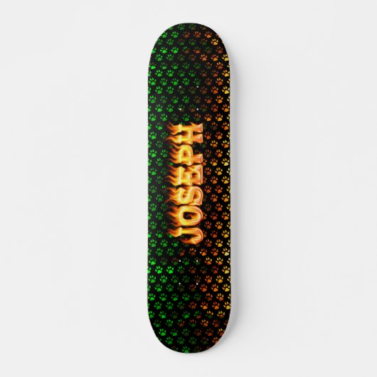 Joseph echt vuur en vlammenskateboard ontwerp. skateboard (Voorkant)