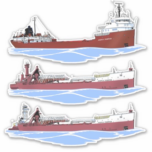 Joseph H. Thompson, vrachtschip Grote Meren Sticker (Voorkant)