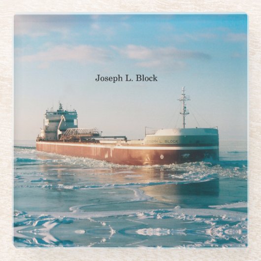 Joseph L. onderzetter van blokglas (Voorkant)