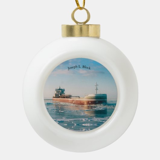 Joseph L. Ornement de boule de blocs ou de flocon  (Devant)