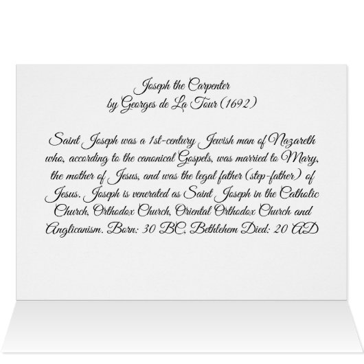 Joseph le charpentier (Intérieur Horizontal (Haut))