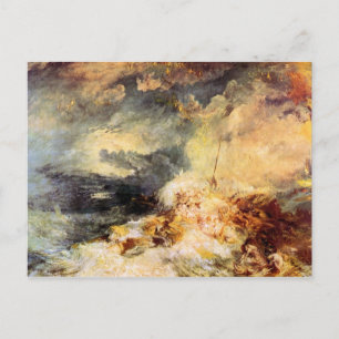 Joseph Mallord Turner - Brand op zee Briefkaart