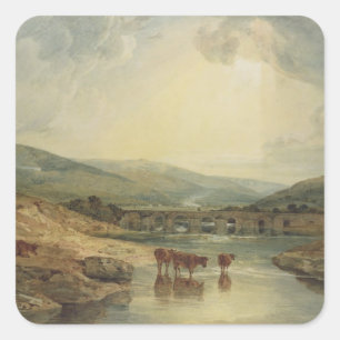 Joseph Mallord William Turner   Brug over de Veren Vierkante Sticker