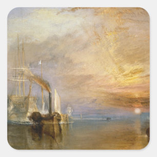 Joseph Mallord William Turner De strijdingstempe Vierkante Sticker