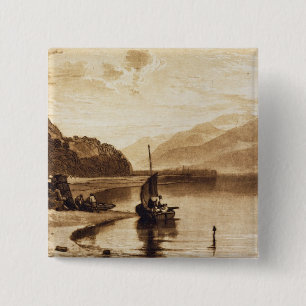Joseph Mallord William Turner   Inverary Pier, 185 Vierkante Button 5,1 Cm