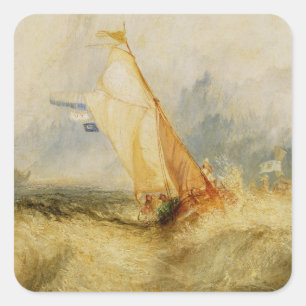 Joseph Mallord William Turner   Van Tromp Going Ab Vierkante Sticker