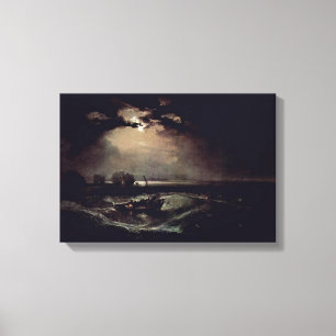 Joseph Mallord William Turner - vissers in zee Canvas Afdruk