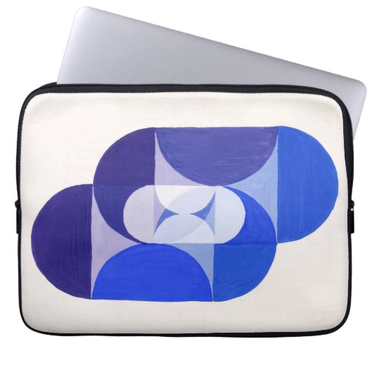 Joseph Schillinger Key Blue. Abstracte geometrie Laptop Sleeve (Voorkant)
