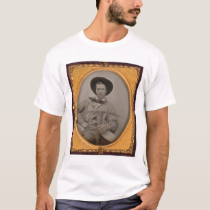 Joseph Sharp, met een pluizenbijl, pan en pistool  T-shirt