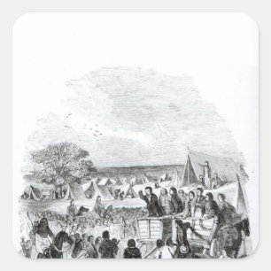 Joseph Smith Preaching in the Wilderness Vierkante Sticker