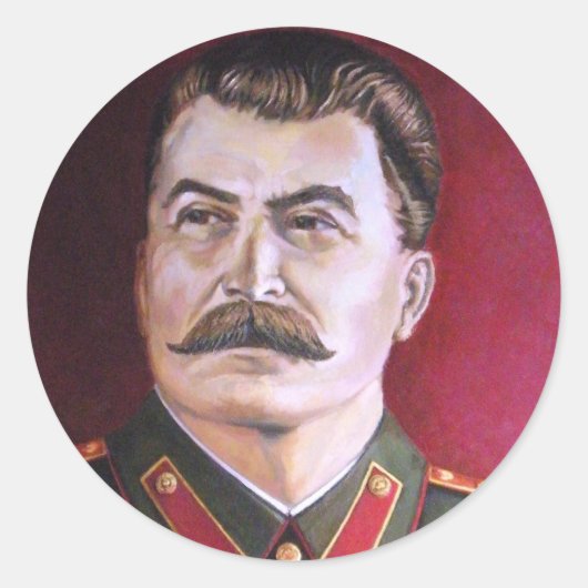 Joseph Stalin Ronde Sticker (Voorkant)