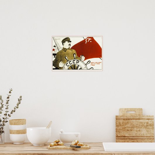 Joseph Stalin. Sovjet Propoganda Poster (Keuken)