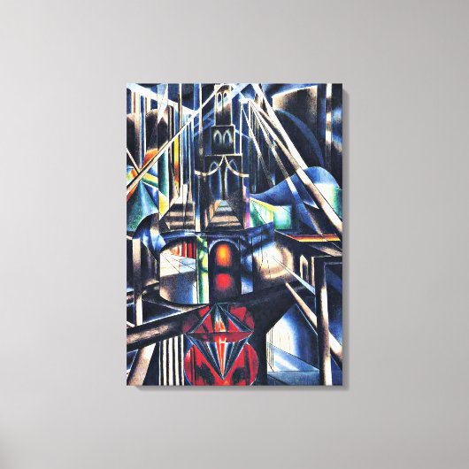 Joseph Stella - Old Brooklyn Bridge Canvas Afdruk (Voorkant)