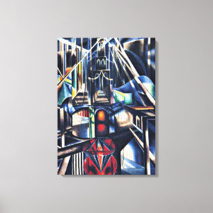 Joseph Stella - Oude Brooklyn Bridge Canvas Afdruk