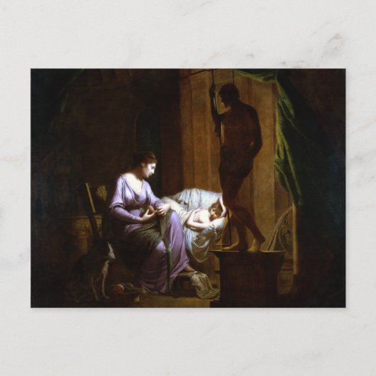Joseph Wright of Derby Penelope onthult haar web Briefkaart (Voorkant)