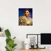Josephine Baker Floral Art Poster (Thuiskantoor)