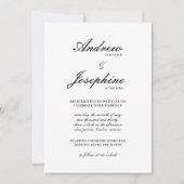 Josephine Classic Eenvoudige bruiloft uitnodiging (Voorkant)