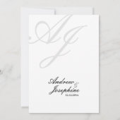 Josephine Classic Eenvoudige bruiloft uitnodiging (Achterkant)