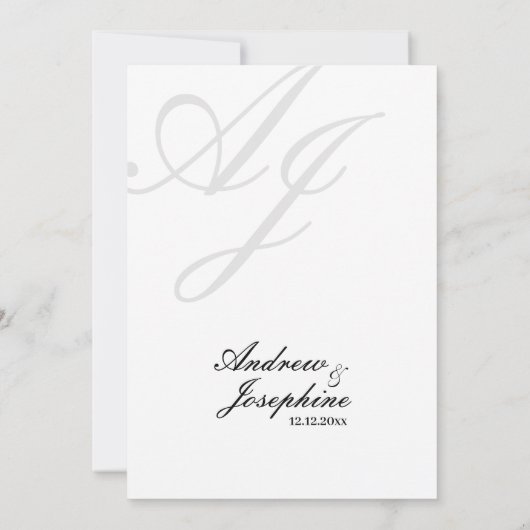 Josephine Classic Eenvoudige bruiloft uitnodiging (Achterkant)