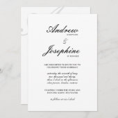 Josephine Classic Eenvoudige bruiloft uitnodiging (Voorkant / Achterkant)