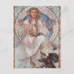 Josephine Crane Bradley als Lavia door Alphonse Mu Briefkaart