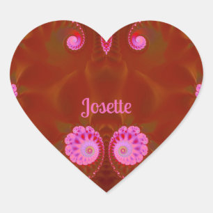 JOSETTE COOL! ~ ROZE SPIN ~ Helder ontwerp ~ Hart Sticker