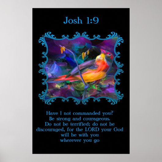 Josh 1:9 Mooie regenboogkleurige mug Poster (Voorkant)