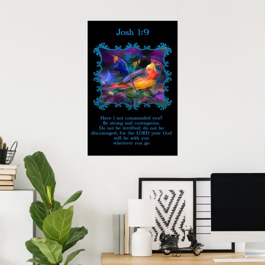 Josh 1:9 Mooie regenboogkleurige mug Poster (Thuiskantoor)