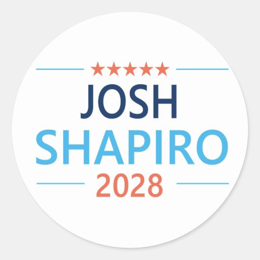 Josh Shapiro 2028 Ronde Sticker (Voorkant)