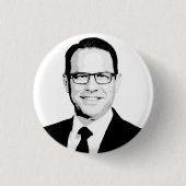 Josh Shapiro Bust Ronde Button 3,2 Cm (Voorkant)