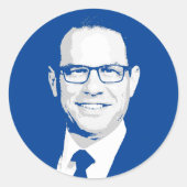 Josh Shapiro Bust Ronde Sticker (Voorkant)