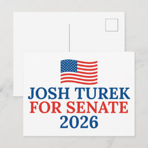 Josh Turek voor Senaat 2026 Iowa verkiezing Briefkaart