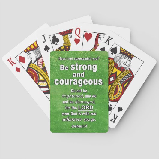 Joshua 1:9 Be Strong and Courageous Bible Verse Pokerkaarten (Achterkant)