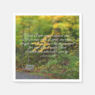 Joshua 1:9 Bijbel Verse Christelijke scripts Servetten