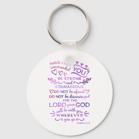 Joshua 1:9 Bijbelscriptie Verse Sleutelhanger (Voorkant)