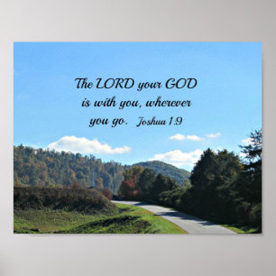Joshua 1:9 De Heer jouw God is bij jou Poster