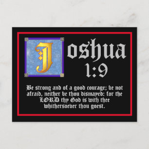 Joshua 1 9 Gold Illumined Letter bijbelprijsopgave Briefkaart