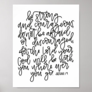 Joshua 1:9 - Soyez fort et courageux - Poster