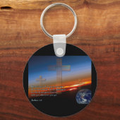Joshua 1:9 Sunset Crosses Sleutelhanger (Voorkant)