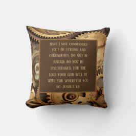 Joshua 1:9 Throw Pillow Encouraging Bible Verse  Kussen
