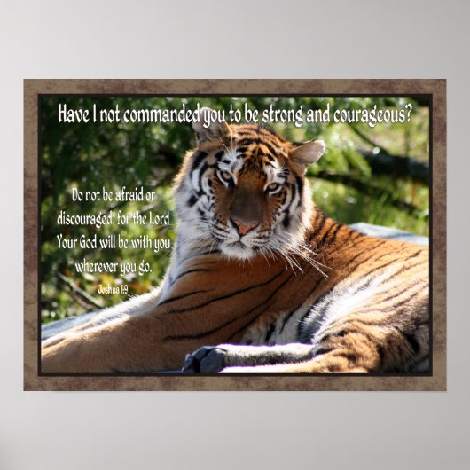 Joshua 1:9 Tiger Poster (Voorkant)