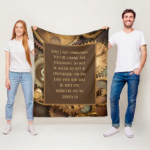 Joshua 1:9 Vliesdeken met inspirerende Bijbeltekst
