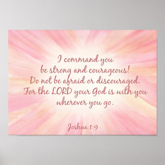 Joshua 1:9-Waterverf startdruk Poster (Voorkant)