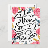 Joshua 1:9 Wees sterk en moedig Briefkaart (Voorkant / Achterkant)