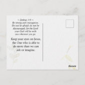 Joshua 1:9 Wees sterk en moedig Floral Wreate  Briefkaart (Achterkant)