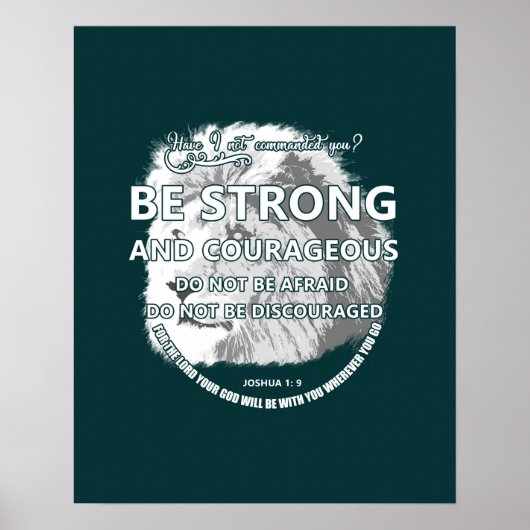 Joshua 1: 9 Wees sterk en moedig Poster (Voorkant)